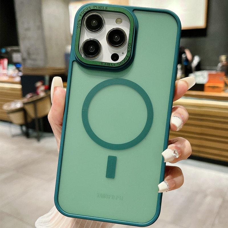 適用iphone15promax磁吸手機殼14半透14pro磨砂13高級感12/11簡約