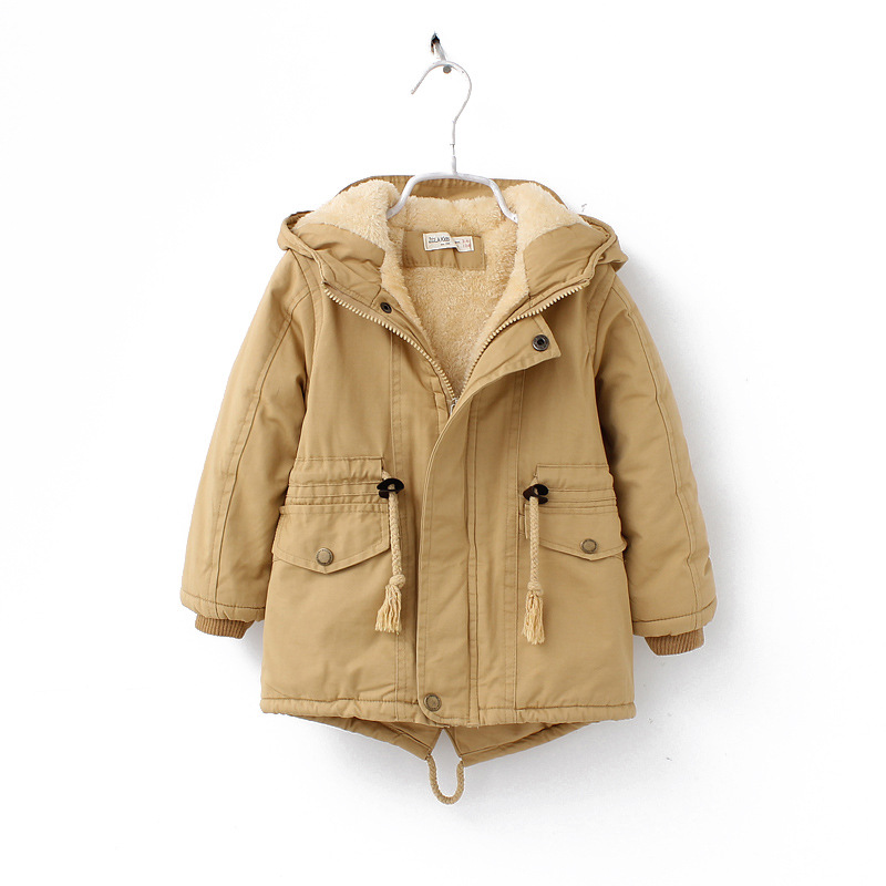 2025 winter new boys' fleece-lined padded warm hooded dovetail cotton-padded coat cold-proof cotton-padded jacket children's cotton-padded jacket 8031