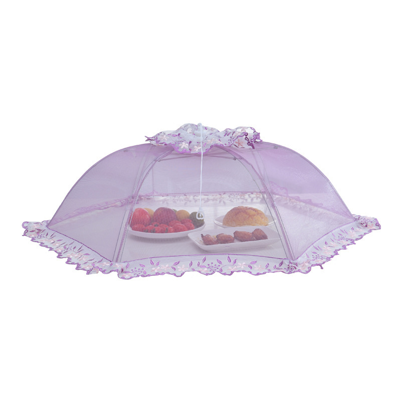 Factory direct supply anti-fly table cover lace round folding dish cover folding food cover meal cover