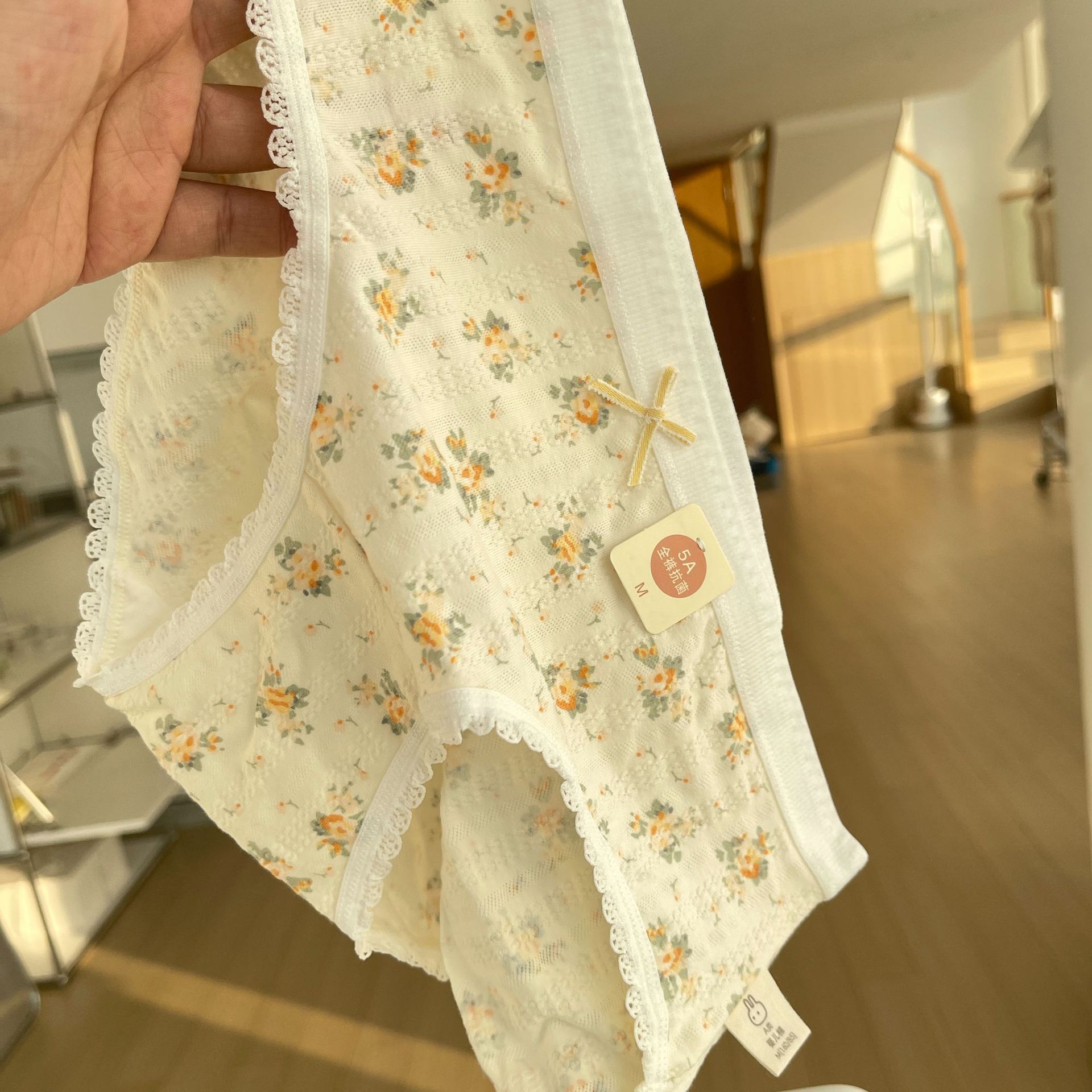 Ka Meow Original French underwear female 5A Baby Cotton full pants antibacterial bubble cotton girl floral cotton crotch pants