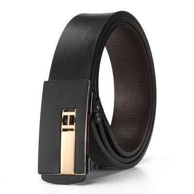 Toothless automatic buckle belt men's inner buckle non-porous belt middle-aged business Belt wear factory direct a generation of hair