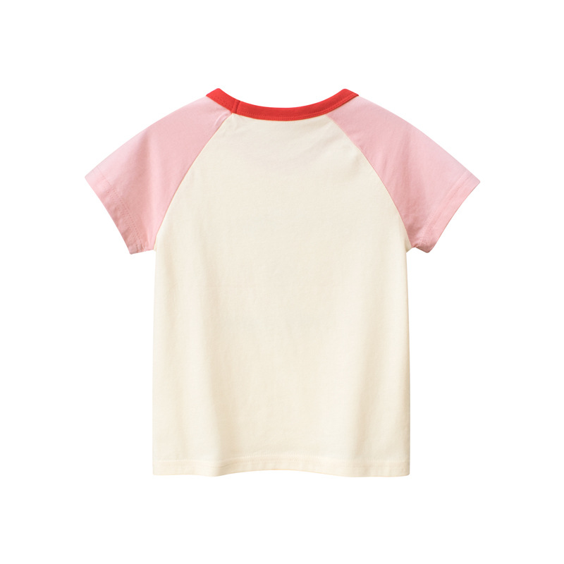 Children's clothing 2024 summer new children's T-shirt girls Korean cartoon bear short sleeve jacket a generation of hair