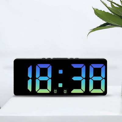 Two sets of alarm clock simple LED clock large screen digital clock bedroom bedside clock Korean fashion clock 6628