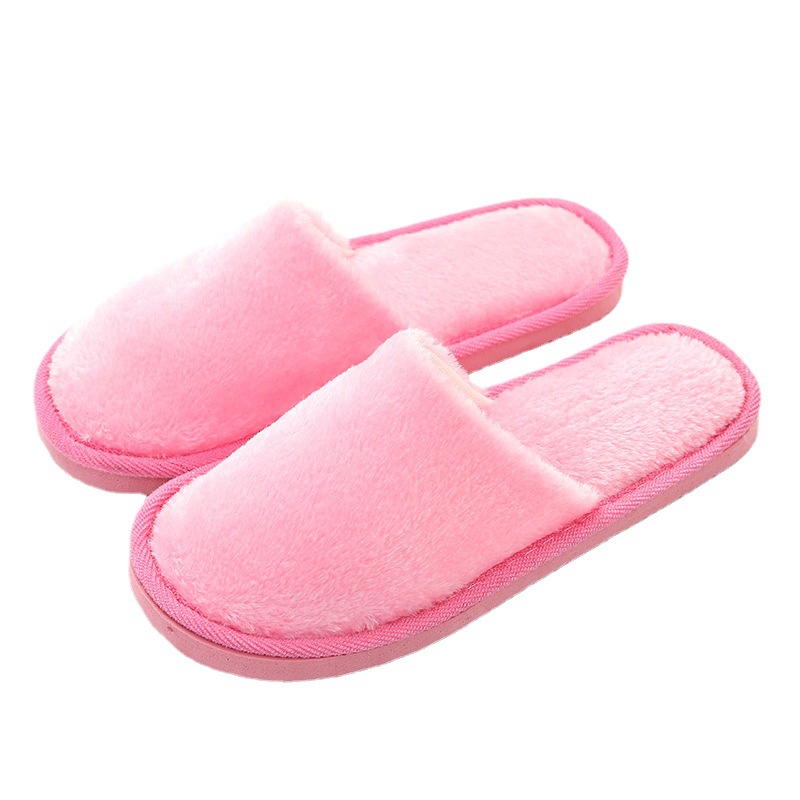 Four seasons new plush indoor home autumn and winter wood floor non-slip warm mute EVA moon cotton slippers