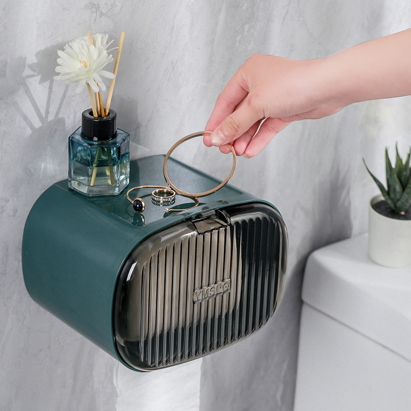 Punch-free Toilet Tissue Box Toilet Waterproof Wall-mounted Toilet Paper Rack Roll Paper Box Toilet Paper Box
