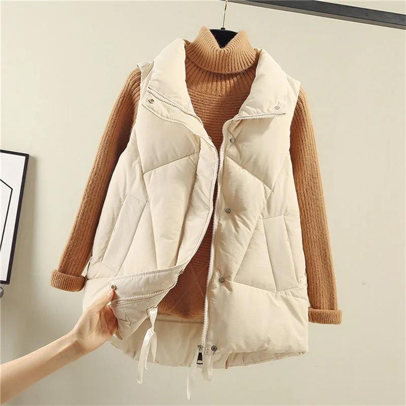 Cotton Vest Women's 2024 Autumn and Winter New Fashion Trendy Vest Large Size Western Style Versatile Vest Jacket