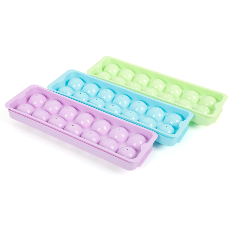 Small ball ice cube 14 grid color plastic ice grid round ice mold small ice ball ball ice box easy demoulding