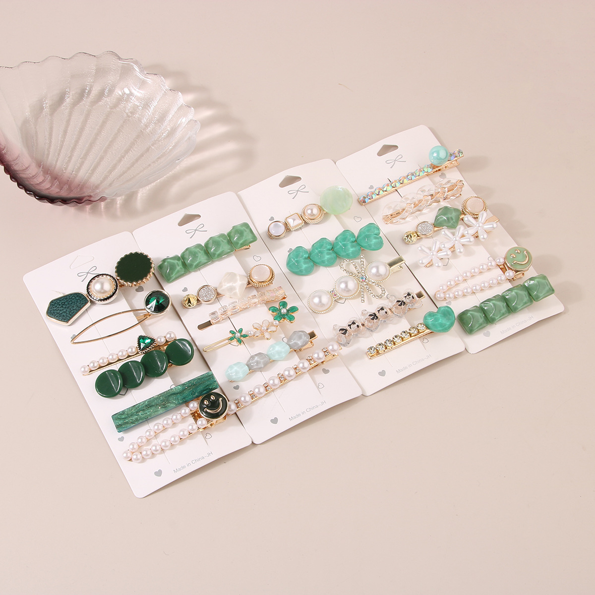 Guanyang nuovo carino set di forcine per capelli con perle e strass, clip laterale per ragazze, accessori per capelli con una sola parola, all'ingrosso_voghion.com