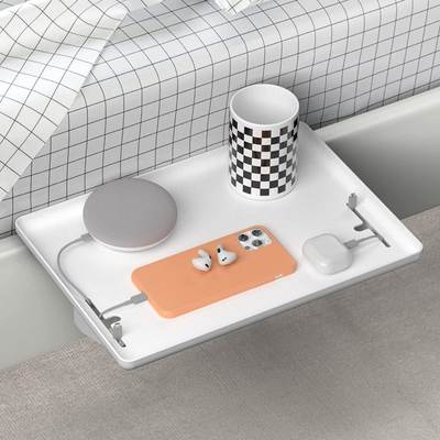 Removable bedside storage organizer bed tail storage board punch-free bedroom bedside storage rack bedside tray