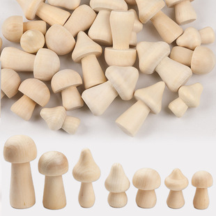 diy Creative Children's Painted Wooden Mushroom Original Wood Mushroom Mushroom Man Home Decoration Crafts Ornaments