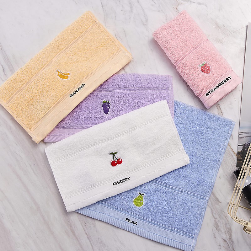 Jielia towel cotton children's towel cartoon fruit cute absorbent face towel can be set gift box manufacturers wholesale