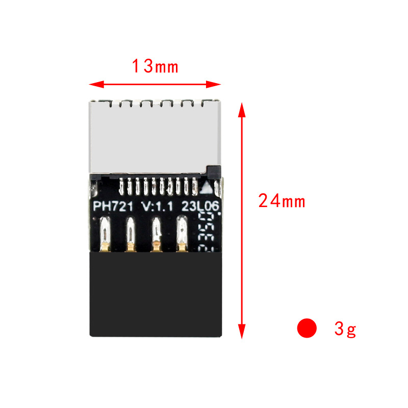 Motherboard USB2.0 9PIN male to TYPE-E female adapter chassis TYPE-C socket 9pin PH721