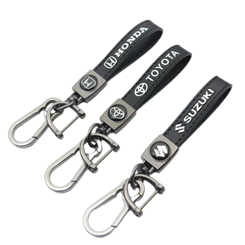 Cross-border lambskin key chain to develop car logo LOGO key chain business men's leather key chain pendant factory wholesale