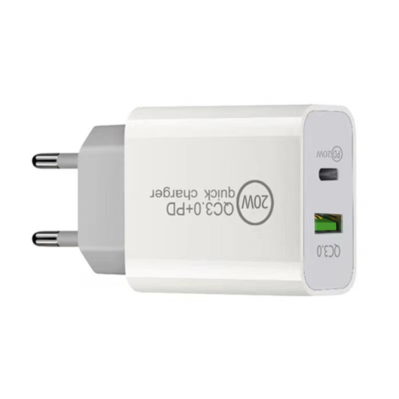 Зарядное устройство PD25W QC 3,0 Быстрая зарядная головка 20 Вт Двухпортовый QC3.0 + PD Английский и австралийский Зарядное устройство для быстрой зарядки