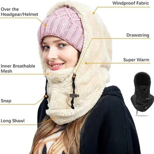 Winter Outdoor Cycling Hat Sports Wind-proof Hat Cold-proof Thickened Scarf CS Headgear Arctic Fleece Mask Warm Hat