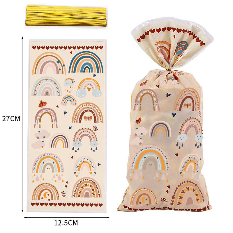 Christmas candy bag cellophane snack bag Christmas party candy cookies gift bag OPP flat pocket