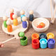 Children's Early Education Montessori Wooden Seven-color Ball and Cup Color Classification Cognitive Matching Pair-clip Bead Educational Toys