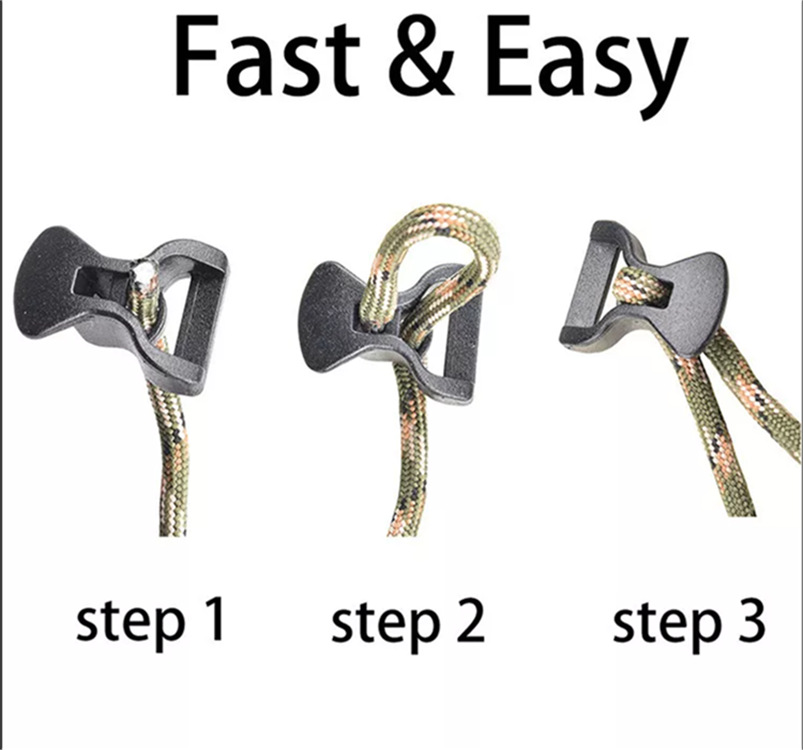 Factory hot sale outdoor tent canopy fixing clip tent accessories multi-function rope buckle windproof rope adjustment