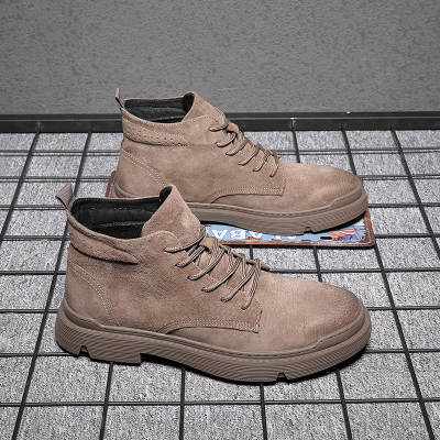 Men's Martin Boots Men's Genuine Leather Boots Casual Trendy High-top Workwear Shoes Single Boots 2022 Spring New Men's Shoes