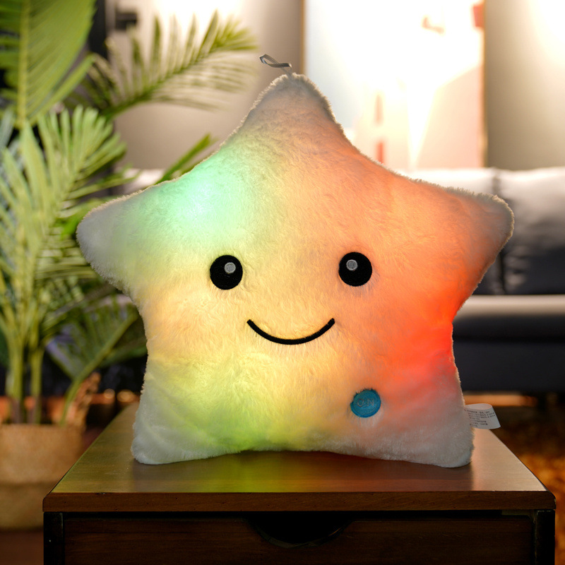 Cross-border Amazon AliExpress LED luminous toy five-pointed star love bear paw pillow birthday gift for women