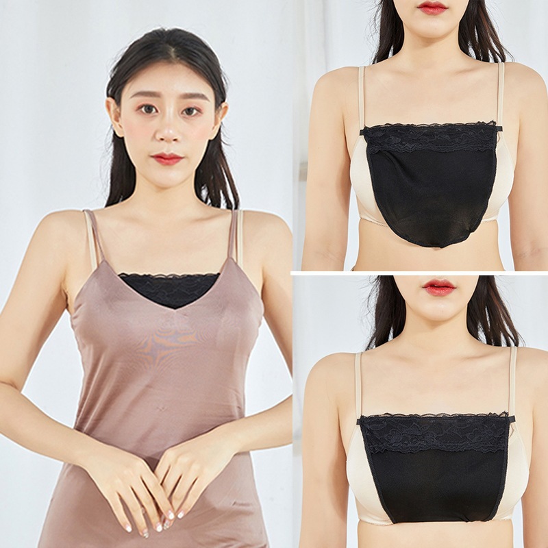 Tube top anti-light one-piece chest shield lace wrap chest front collar chest protection artifact chest covering cloth low collar inside