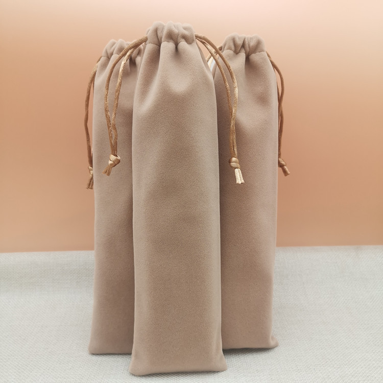 New Lisi velvet drawstring bag high-end long velvet bag thickened non-hair removal drawstring bag dustproof storage bag