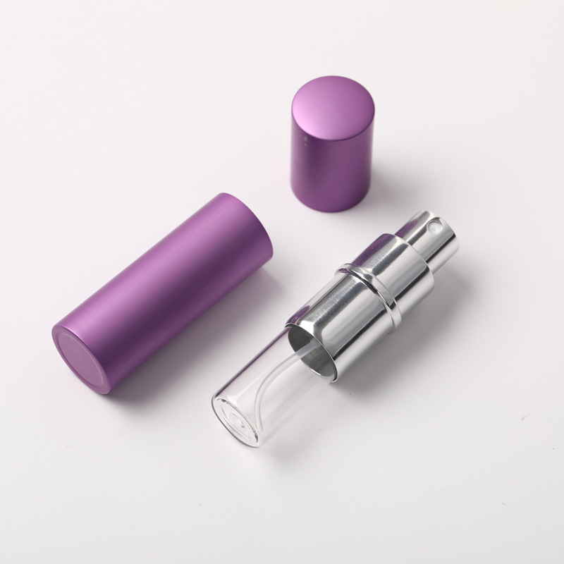 5ml flat glass spray empty bottle mini portable anodized perfume bottle logo printing perfume bottle