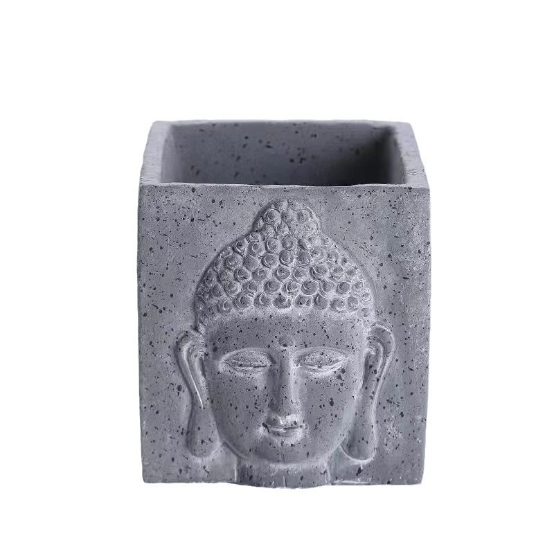 Factory direct creative personality concrete meat flowerpot head Buddha like Round Square home decoration decoration
