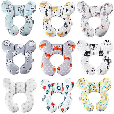 Cute cartoon pattern Baby U-shaped pillow travel car seat neck protection two corners fixed cart pillow wholesale