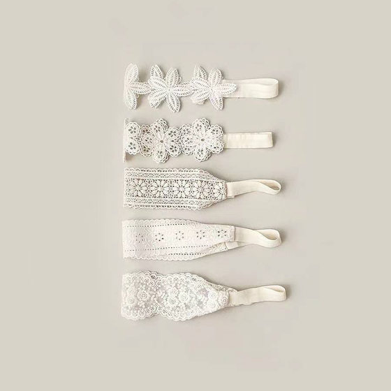South Korea Baby Girl Princess White Lace Headwear Children's Flower Hair Band 0-3 Years Old Baby Jewelry Spring and Summer
