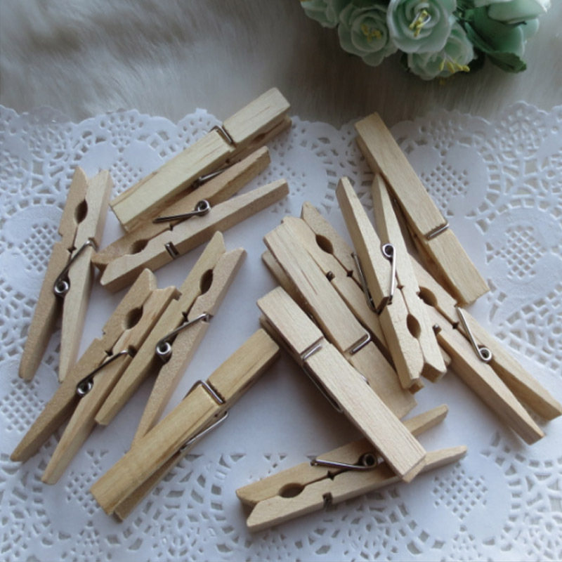 7.2 Birch Clip Wooden Cloak Clip Snack Clip Home Decorative Photo Clip Daily Color Cute Small Wooden Clip Menu Clip