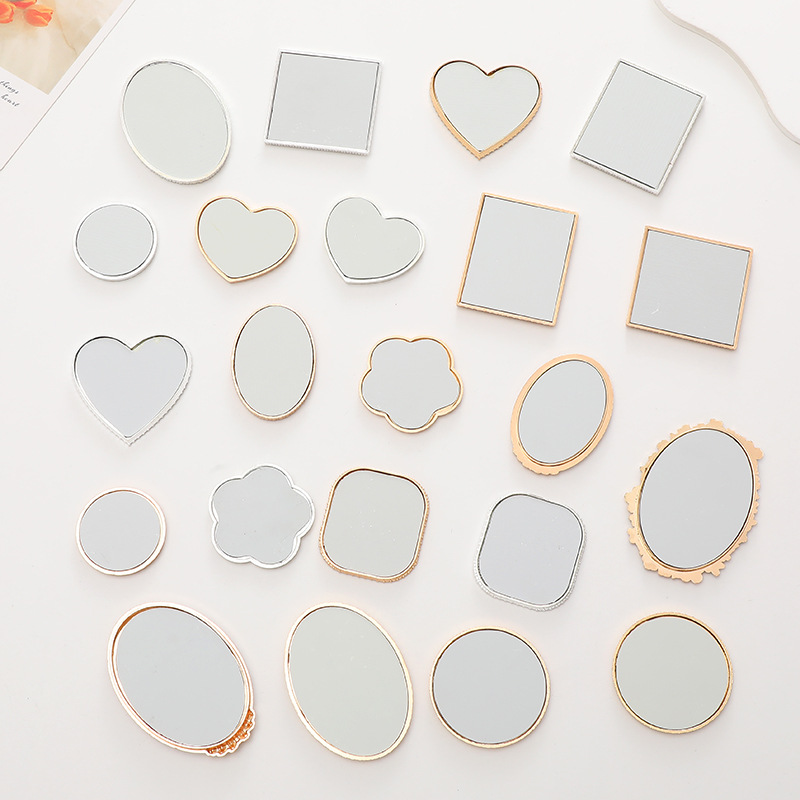 New love mirror diy phone case jewelry accessories Diamond Oval makeup mirror phone case beauty mirror material