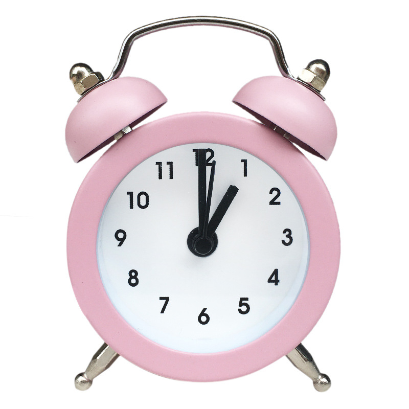 Factory direct supply creative cartoon mini metal alarm clock student children gift clock cross-border generation plus Logo