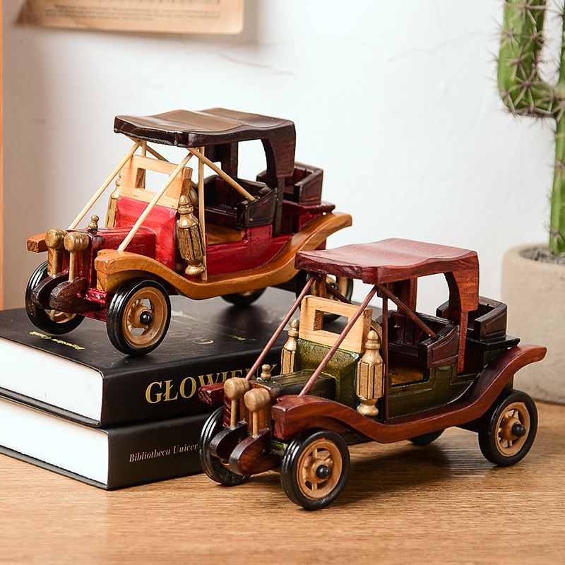 Vintage Wooden Vintage Car Decoration Creative Home Desktop Vintage Car Model Decoration Decoration Wooden Crafts