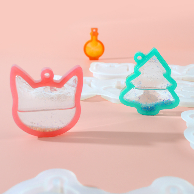 Quicksand mold diy Crystal epoxy mold cat animal ice cream various quicksand box resin silicone mold