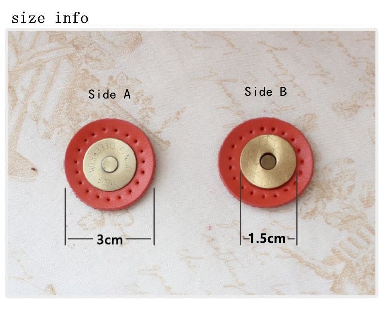 Handmade diy fabric leather two-layer leather accessories bag suction iron buckle wholesale luggage accessories PJ012 Leather Magnetic buckle