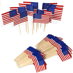 65mm American toothpick flag wooden toothpick paper flag flag flag insert