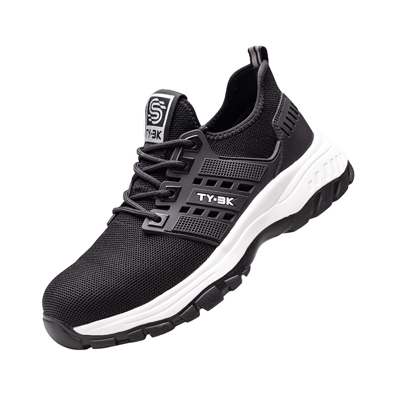 Zhengu Cross-border Flying Weaving Labor Protection Shoes Men's Anti-smashing and Anti-piercing Breathable Wear-resistant Sports Work Shoes Safety Protective Shoes