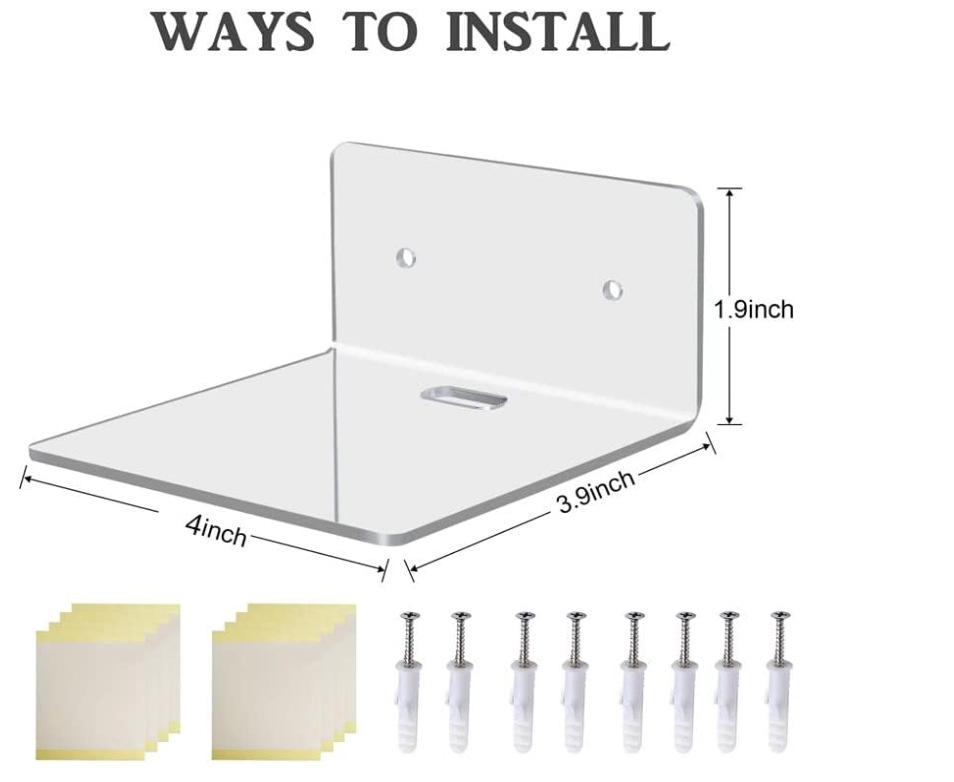 Transparent 4-pack small wall shelf acrylic wall shelf display shelf for storage and decoration small floating shelf shelf