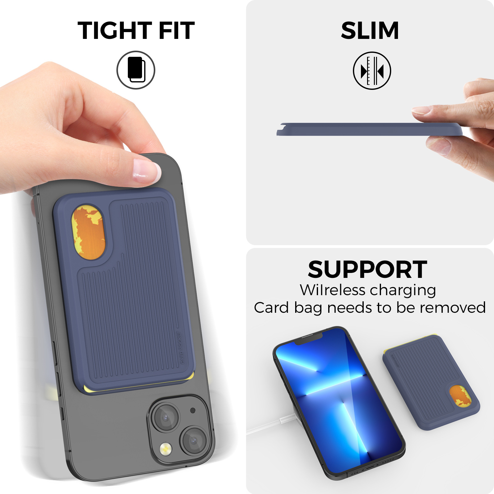 For Apple 12 Card Bag iPhone13 Full Size Magsafe Bracket Original Strong Magnetic Silicone Card Bag