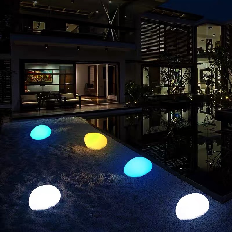 led luminous stone lamp outdoor waterproof lawn lamp cobblestone lamp solar landscape garden courtyard decorative lamp