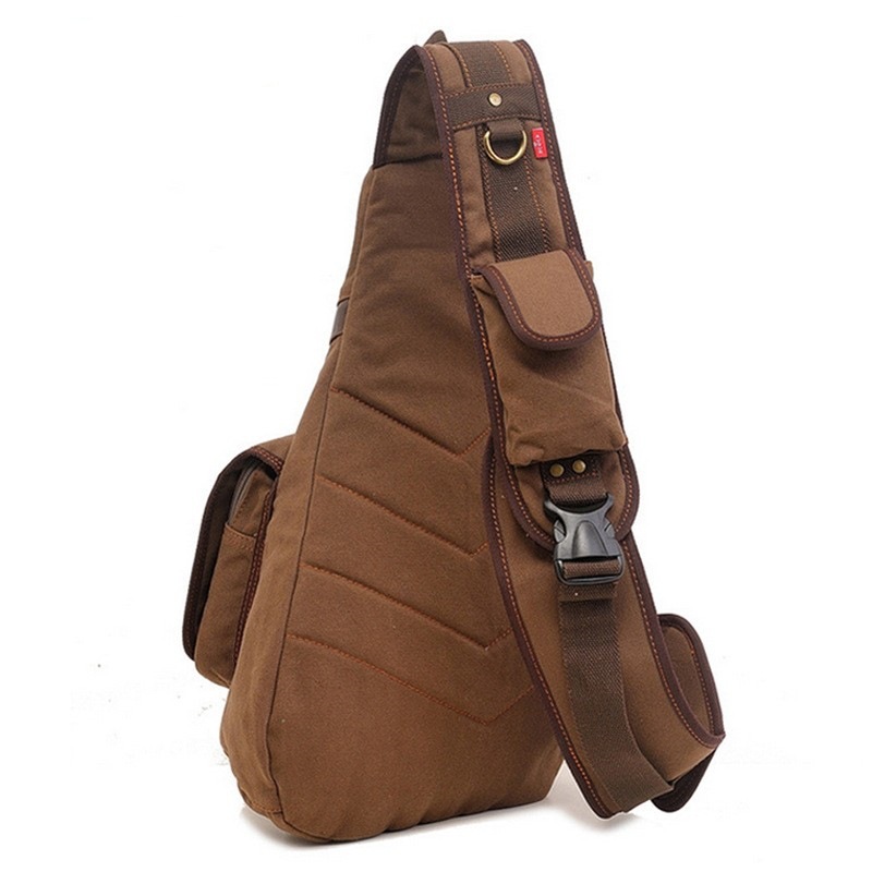 New Multi-functional Canvas Bag Large Capacity Chest Bag Single Shoulder Backpack Dual-purpose Single Shoulder Men's Crossbody Bag Fashionable Men's Bag