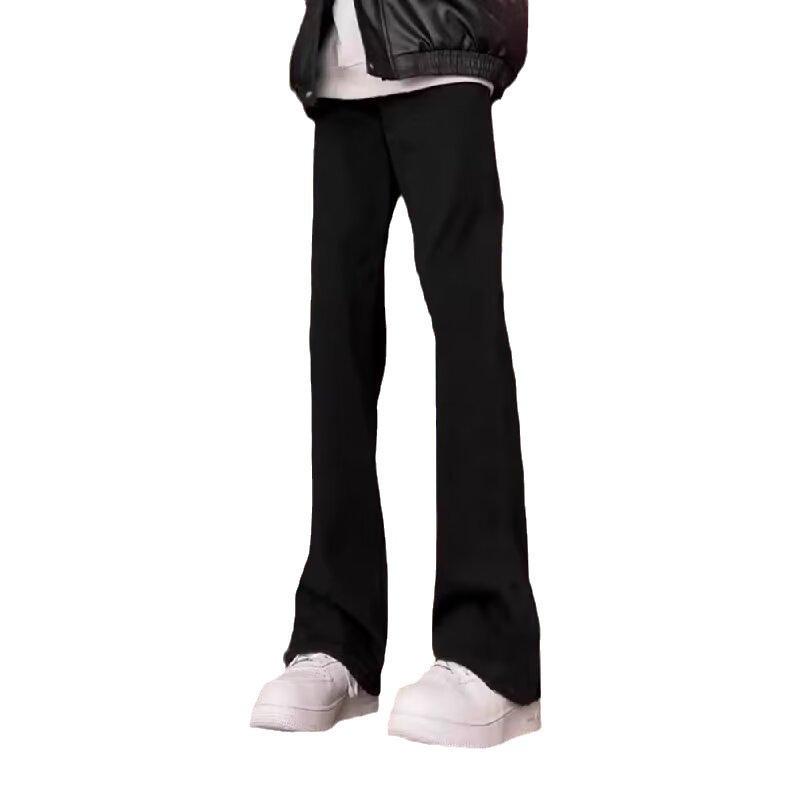 Black Trousers Men's Slim-Fit Micro-Stretch Pants American-Style High Street Vibe Pants Otd Wear Straight Trousers