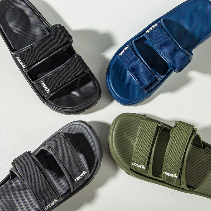 Summer men's slip-toe slippers on the excrement feeling men's slippers summer wholesale home shoes thick-soled fashion outerwear sandals