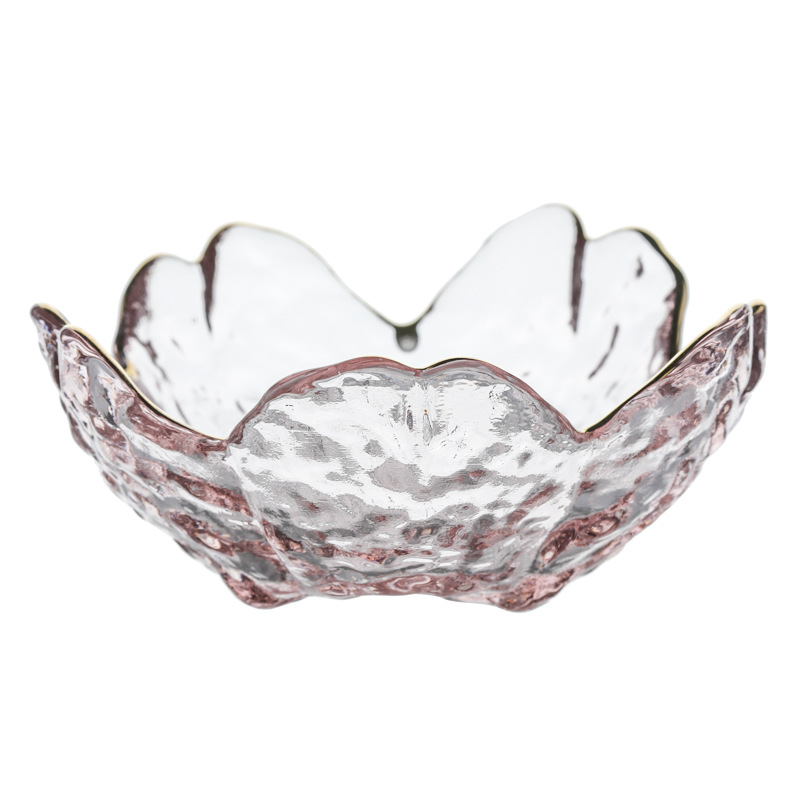 Japanese-style Cherry Blossom Dish Glass Flavor Dish Pink Petal Dish Seasoning Dish Small Dish Mini Bowl Dip Dish