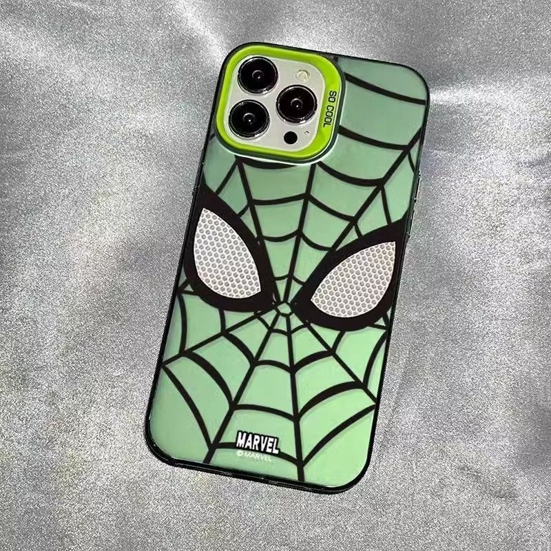 Spiderman mobile phone case for Apple 16promax color silver shell iPhone14plus 13 high color value