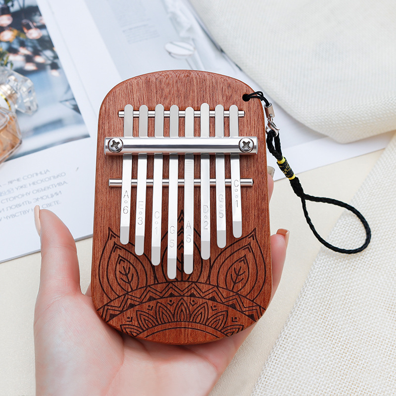 Medium 8-tone mini thumb piano sapele wood mini finger piano kalinba kalimba musical instrument