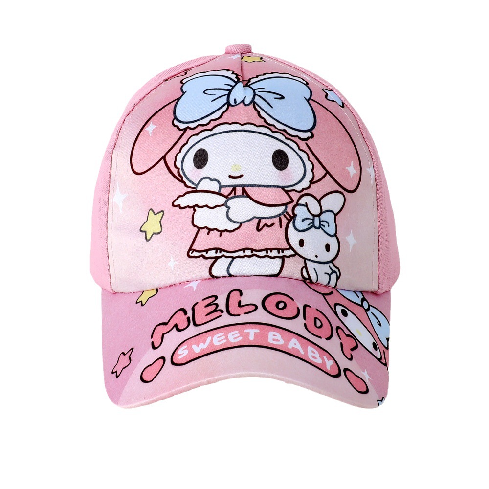 跨境三丽鸥儿童棒球帽男女童动漫卡通鸭舌帽KT猫库洛米可爱遮阳帽
