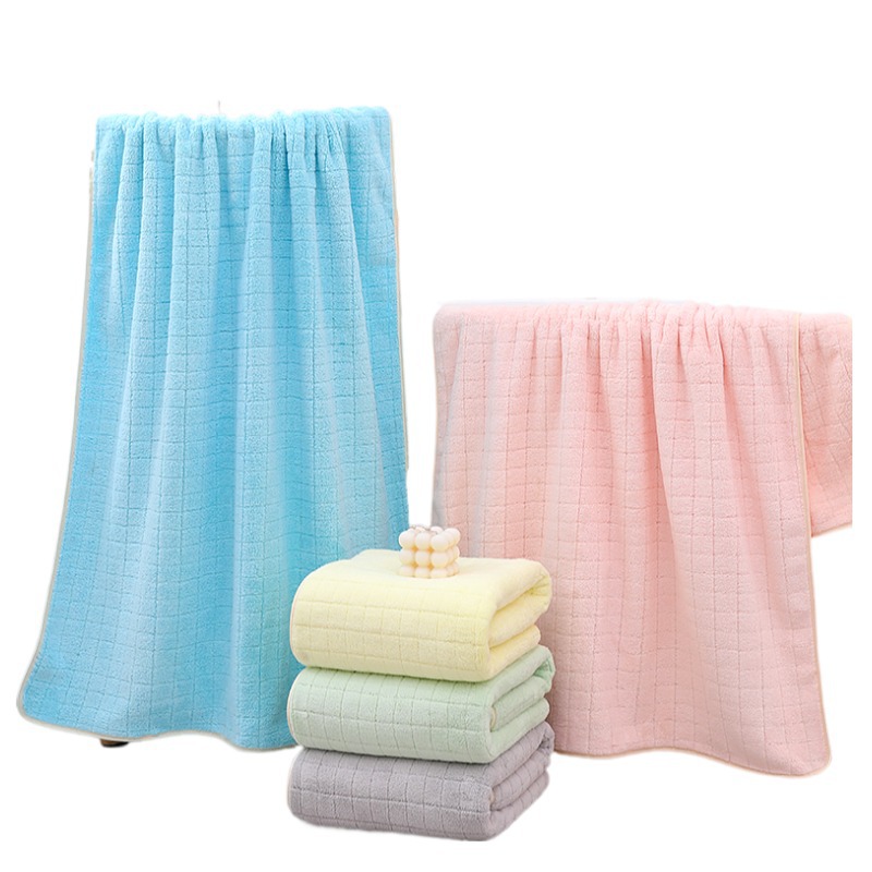 Bath Towel Extra Thickened Coral Fleece Set Household Adult Quick-Drying Water Absorbent Beauty Salon Beach Towel Factory Wholesale