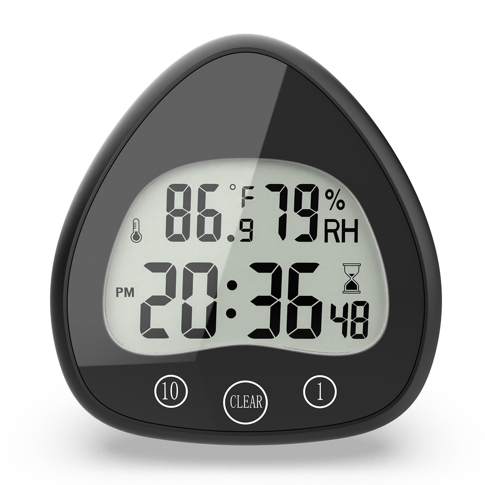 Cross-border mute waterproof bathroom electronic wall clock anti-fog suction cup countdown temperature and humidity sensor digital alarm clock